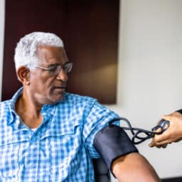 Man getting his blood pressure checked